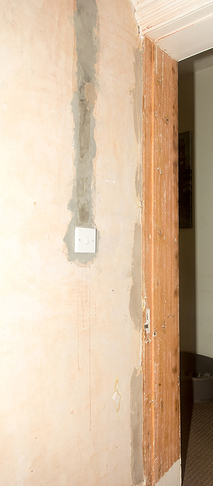 paint stipped door frame