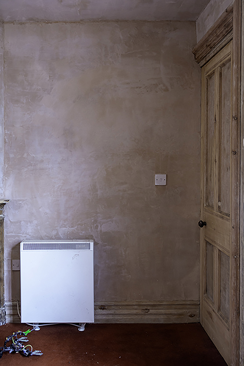 Wall with door to left